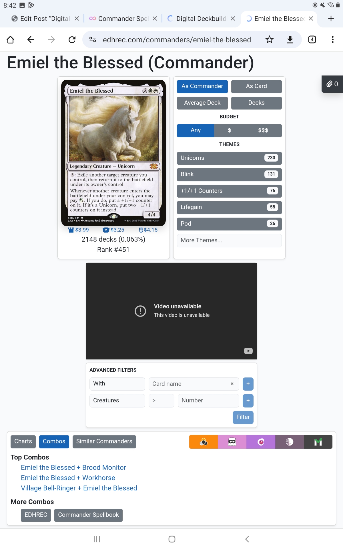 Digital Deckbuilding - How To Find EDH Combos On EDHREC And Commander ...