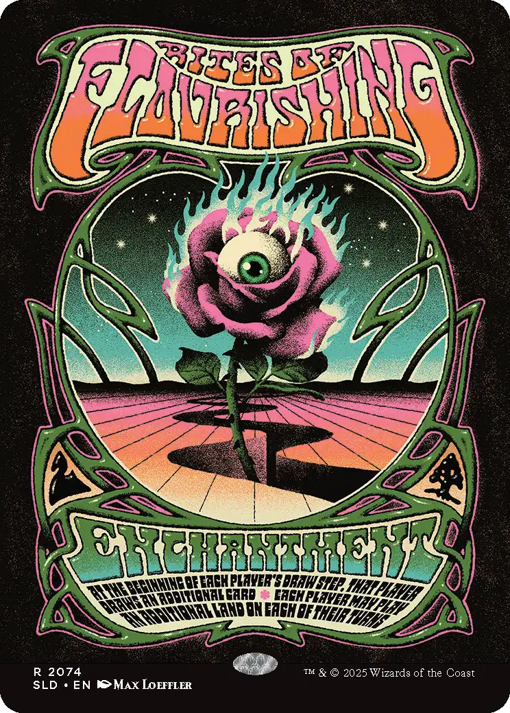 Rites of Flourishing, a card from the Secret Lair x KEXP: You Are Not Alone drop. Image credit: Wizards of the Coast