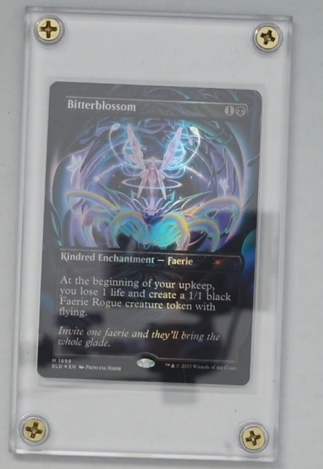 An image of ManaCurves' reveal of Bitterblossom. Image credit: Wizards of the Coast and ManaCurves