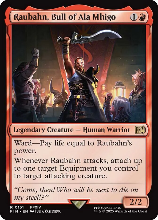 Raubahn, Bull of Ala Mhiga, a new card from Final Fantasy. Previewed on Friday, May 23rd. Image credit: Wizards of the Coast and Square Enix.