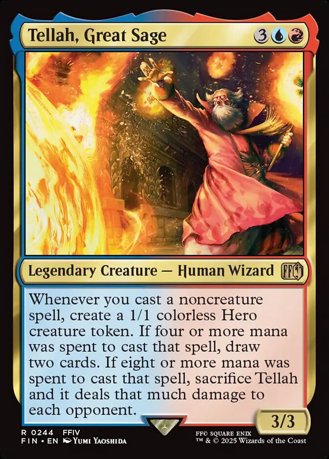 Tellah, Great Sage, a new card from MTGFIN. Previewed on Friday, May 23rd. Image credit: Wizards of the Coast and Square Enix.