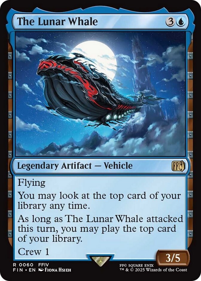 The Lunar Whale, a new card from MTGFIN. Previewed late in the day on Wednesday, May 22nd. Image credit: Wizards of the Coast and Square Enix