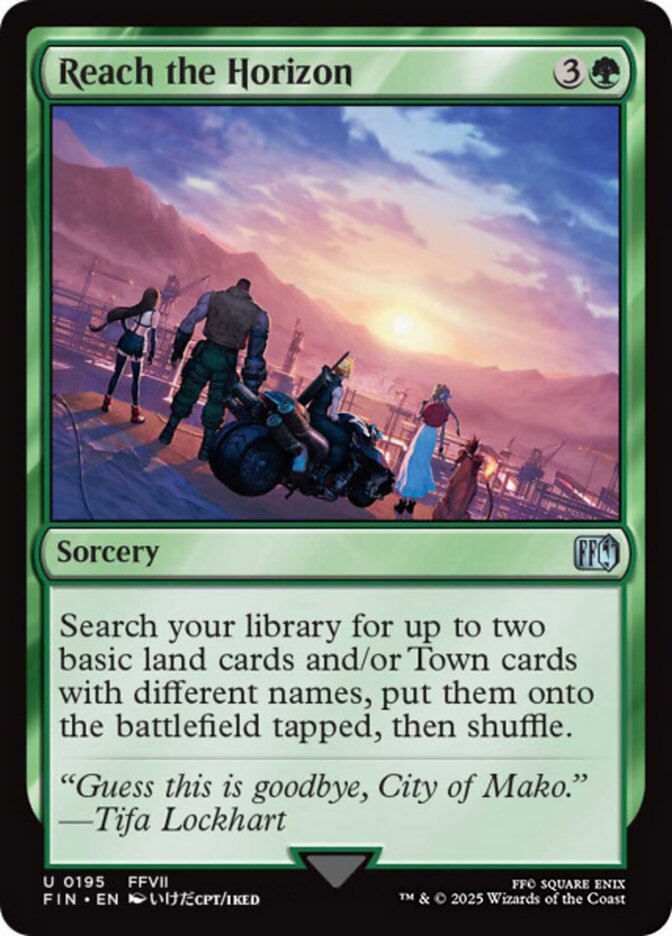 Reach the Horizon, a new card from MTGFIN. Previewed late in the day on Wednesday, May 22nd. Image credit: Wizards of the Coast and Square Enix