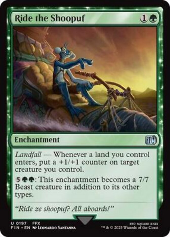 Ride the Shoopuf, a new card from MTGFIN. Previewed on Friday, May 23rd. Image credit: Wizards of the Coast and Square Enix.