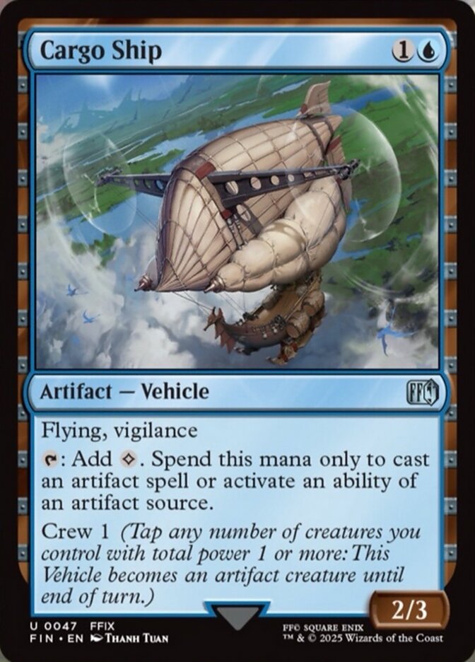 Cargo Ship, a new card from MTGFIN. Previewed on Friday, May 23rd. Image credit: Wizards of the Coast and Square Enix.