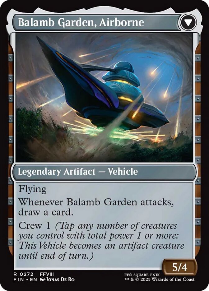 Balamb Garden, Airborne, the rear face of Balamb Garden, SeeD Academy. Image credit: Wizards of the Coast and Square Enix.