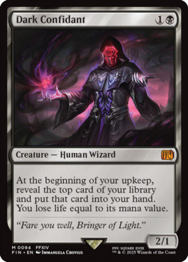 Dark Confidant, a reprinted card from Final Fantasy. Image credit: Wizards of the Coast and Square Enix