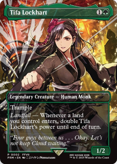 Tifa Lockhart, another Pro Tour Qualifier promo. Image credit: Wizards of the Coast and Square Enix