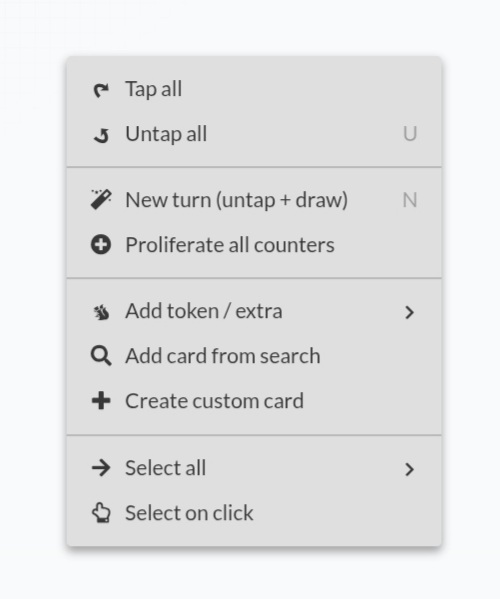 A screenshot of game actions in the general play area.