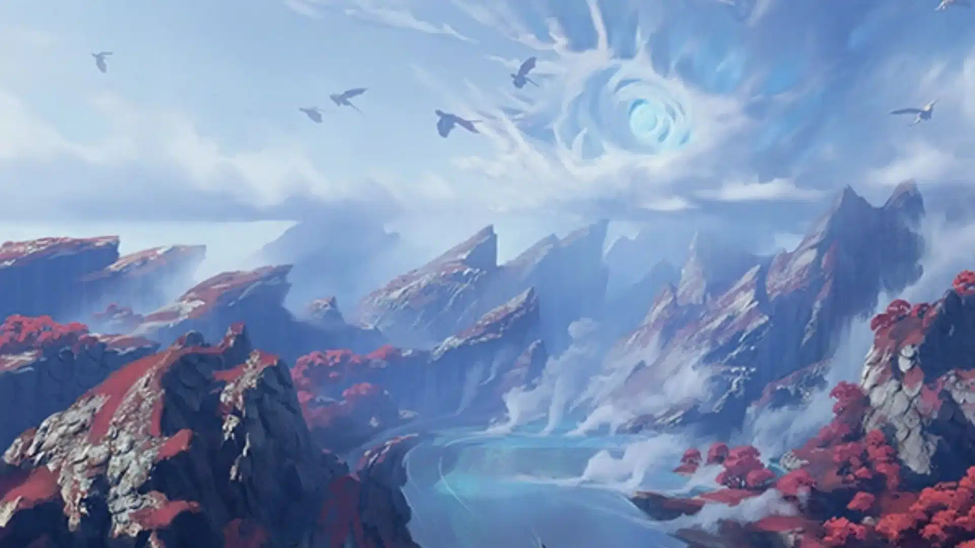 Scalding Tarn, from Tarkir: Dragonstorm. Illustrated by Marco Gorlei. Image credit: Wizards of the Coast