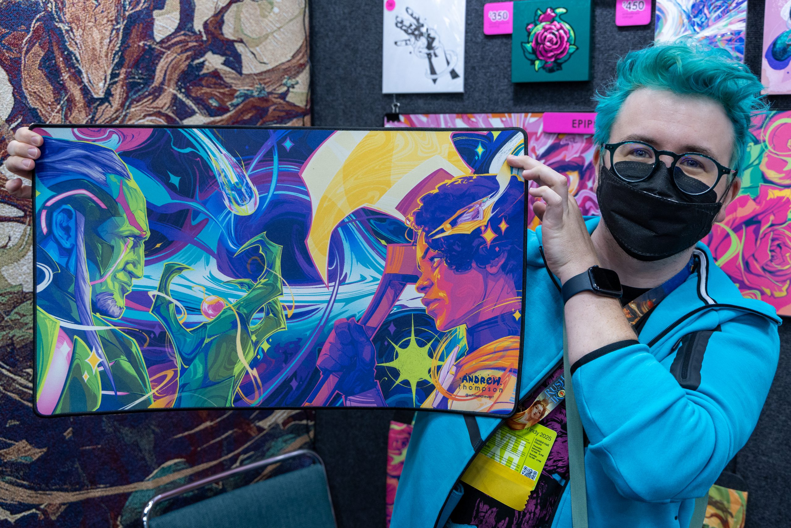 Andrew Thompson (SchmandrewART) at Gen Con 2025. Image credit: Nick Wolf