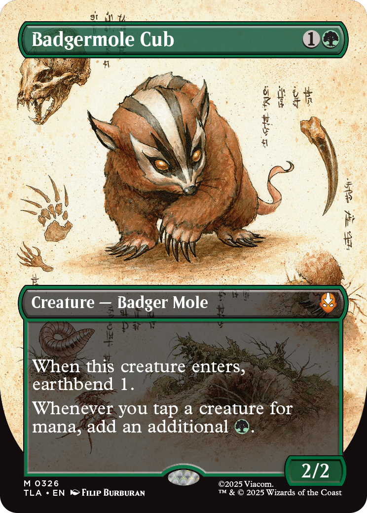 Badgermole Cub, in its "Field Notes" borderless treatment. Image credit: Wizards of the Coast and Viacom