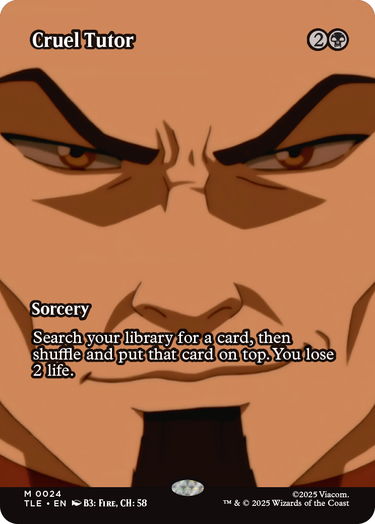 Cruel Tutor, in its Source Material treatment. Image credit: Wizards of the Coast and Viacom