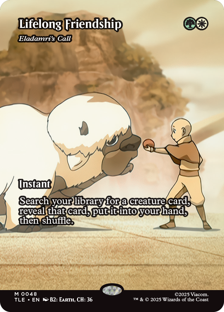 Eladamri's Call, in its Source Material treatment as "Lifelong Friendship". Image credit: Wizards of the Coast and Viacom