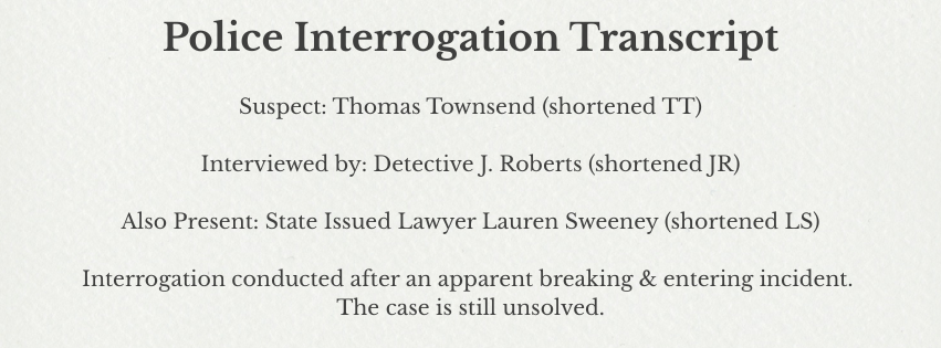 story introductory transcript for tyler bucks creepypasta story