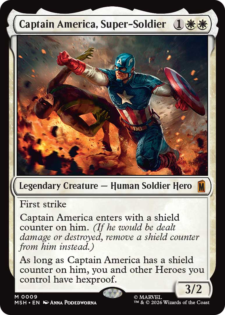 Captai America, Super Soldier. Image credit: Wizards of the Coast