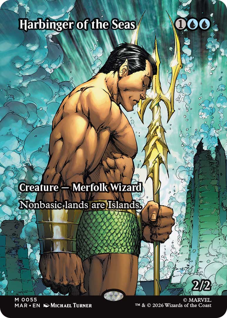 Harbinger of the Seas as Namor. Image credit: Wizards of the Coast and Marvel