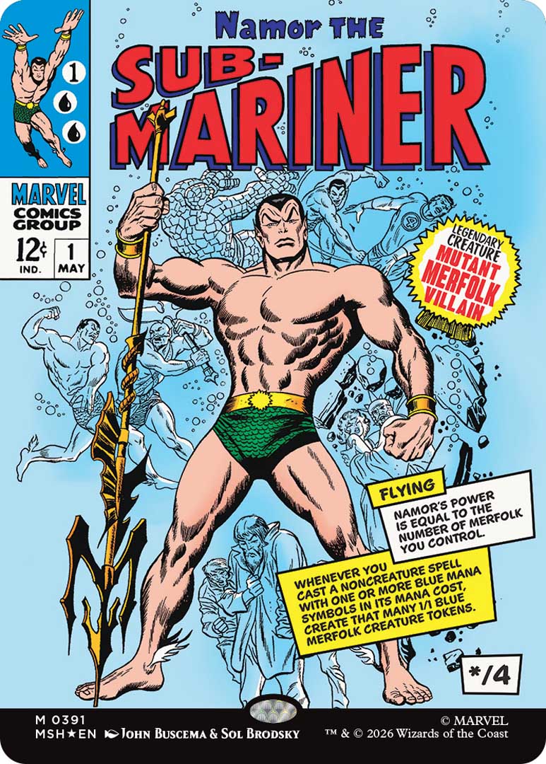 Showcase of Namor the Sub-Mariner. Image credit: Wizards of the Coast and Marvel