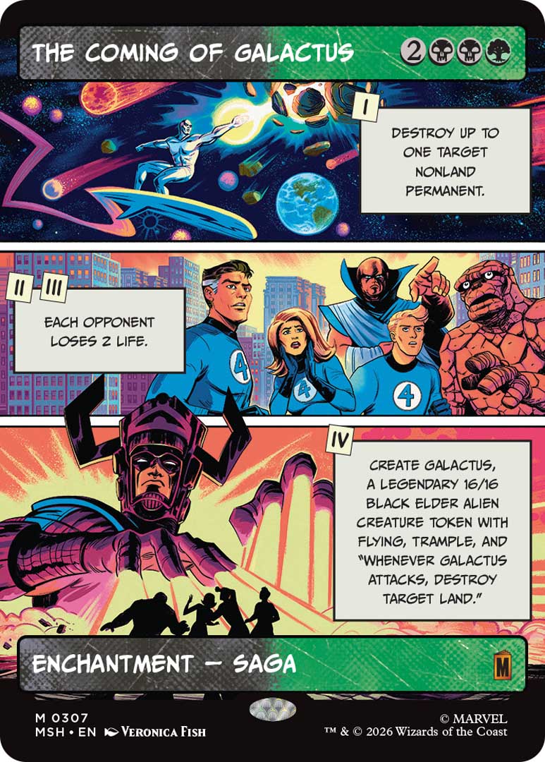 Panel showcase of The Coming of Galactus. Image credit: Wizards of the Coast and Marvel