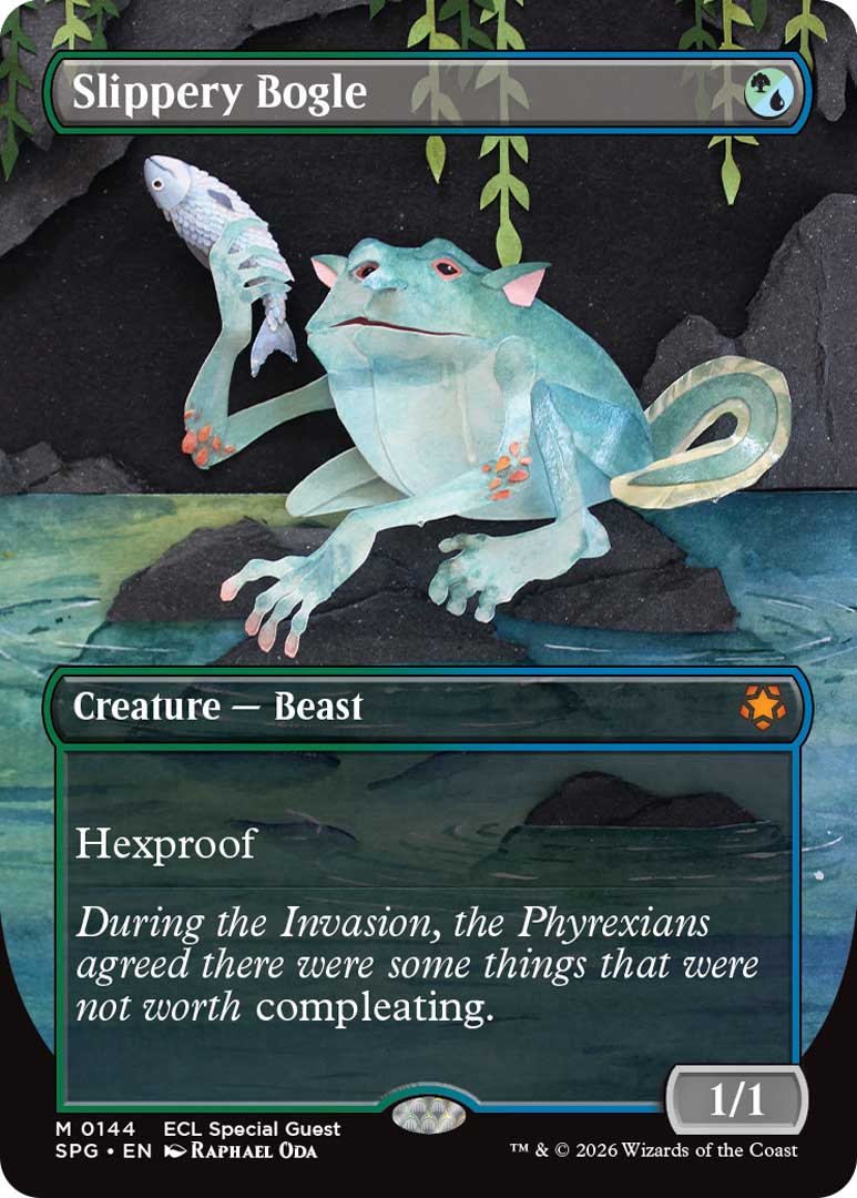 Slippery Bogle Special Guest card. Image credit: Wizards of the Coast